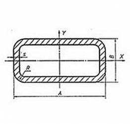 Поперечное сечение прямоугольного профиля